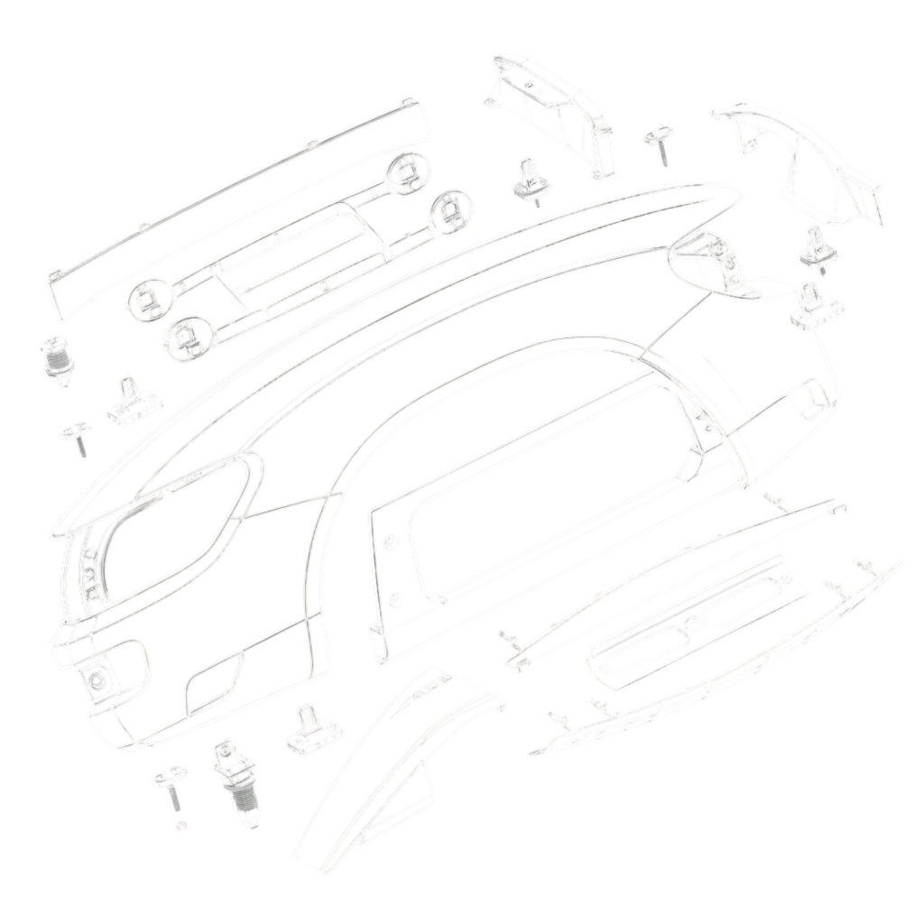 a wireframe drawing of a machine part
