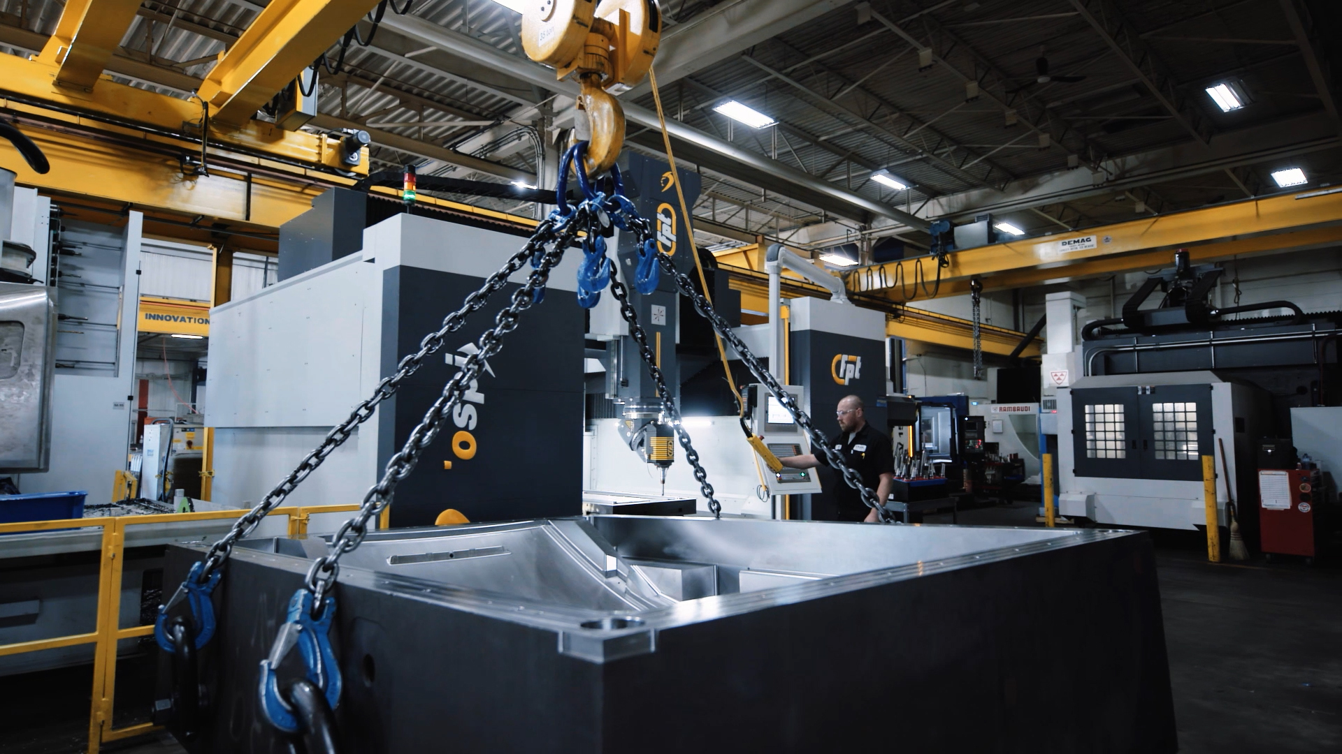 A man operating a large machine
